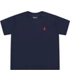 RALPH LAUREN BLUE T-SHIRT FOR BABY KIDS WITH ICONIC PONY LOGO,832904035