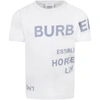 BURBERRY GRAY T-SHIRT FOR KIDS WITH GRAY LOGO,8047556