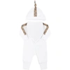 BURBERRY WHITE SET FOR BABYKIDS WITH ICONIC CHECK VINTAGE,8048407