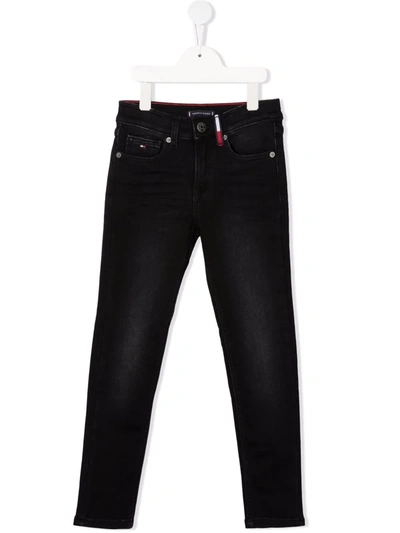 Tommy Hilfiger Junior Kids' Spencer Slim-fit Jeans In Black