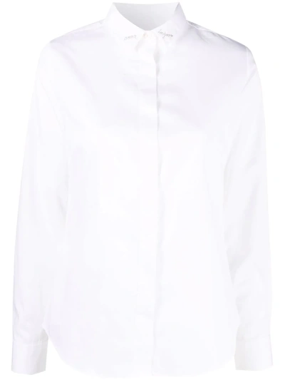 Maison Labiche Logo-embroidered Organic-cotton Shirt In White