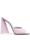 Attico Pink Leather Devon Heeled Sandals In Pink