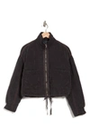 Blanknyc Cropped Quilted Jacket In Washed Black