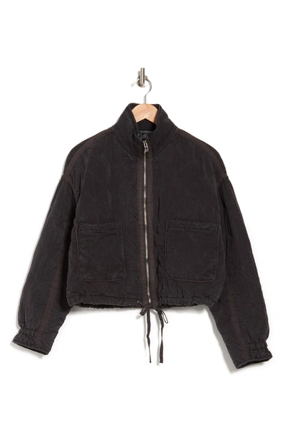Blanknyc Cropped Quilted Jacket In Washed Black