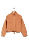 Blanknyc Cropped Quilted Jacket In Caramel Brittle