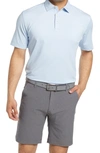 Peter Millar Jubilee Stripe Short Sleeve Stretch Jersey Polo In Tropical Blue