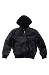 X-ray Kids' Knit Hood Jacket In Black