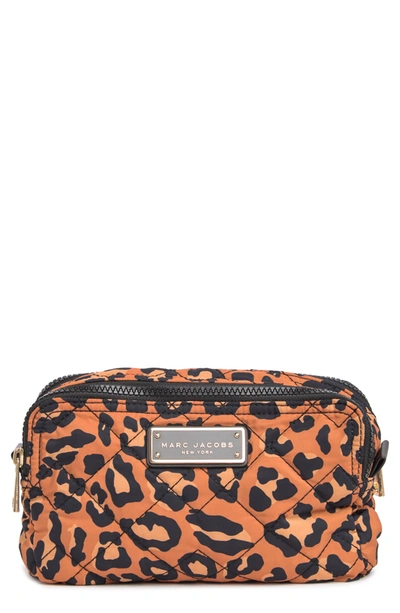 Marc Jacobs Double Zip Cosmetic Case In Natural Leopard