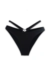 Simkhai Emmalynn Solid Strappy Bikini Bottoms Black L In White,black