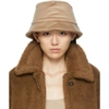 MAX MARA BEIGE CAMEL SILK BUCKET HAT