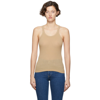 Re/done Tan Hanes Edition Ribbed Tank Top In Sand