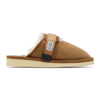 SUICOKE BROWN SHEARLING ZAVO-M2AB SANDALS