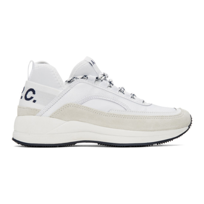 A.p.c. Run Around White And Beige Leather And Fabric Sneakers A.p.c Woman