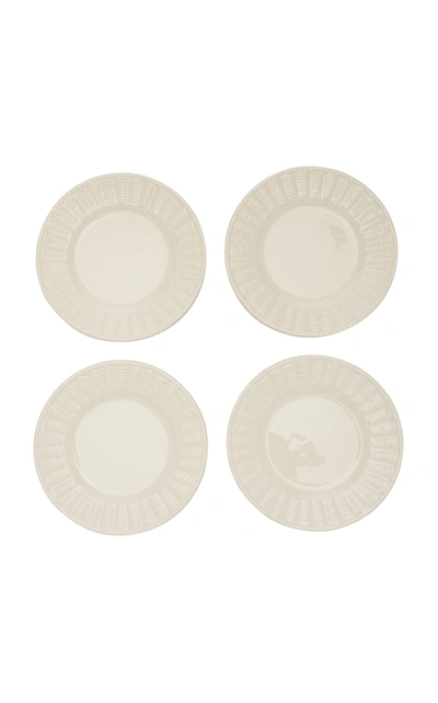 Este Ceramiche For Moda Domus Set-of-four Hand-painted Ceramic Salad Plates In White