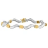 Haus Of Brilliance Original Classics 10k Two-tone Gold Baguette Cut Diamond Spiral Bracelet In White