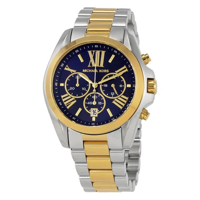 Michael Kors Bradshaw Chronograph Blue Dial Ladies Watch Mk5976 In Two Tone  / Blue / Gold Tone