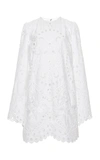 DOLCE & GABBANA WOMEN'S BRODERIE ANGLAISE COTTON-BLEND POPLIN MINI DRESS