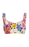 Dolce & Gabbana Floral-print Cotton-poplin Bra Top In Multi
