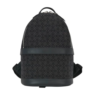 Loewe Mens Anthracite/black Anagram Brand-embroidered Cotton-blend Backpack In Anthracite Black