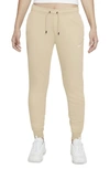 Nike Sportswear Essential Fleece Pants In Rattan/ White