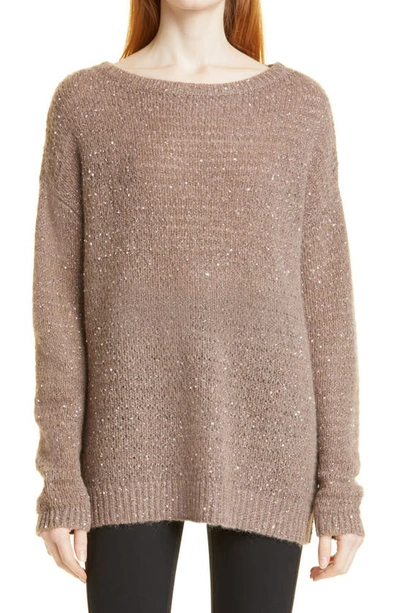 Nordstrom Signature Sequin Sweater In Brown Combo
