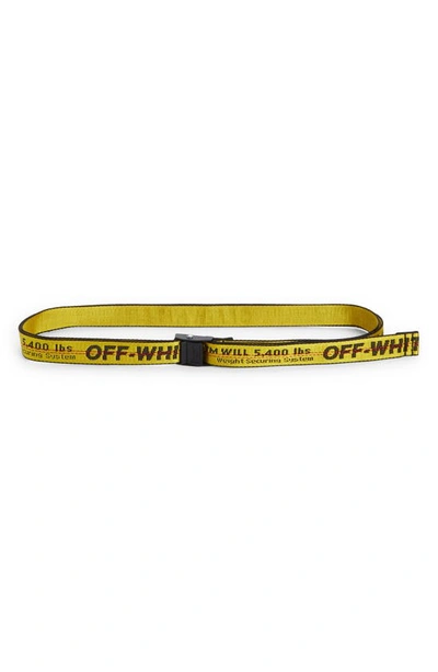 Off-white Classic Industrial Web Logo Belt In Giallo