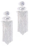 Deepa Gurnani Anvi Fringe Drop Earrings In Silver
