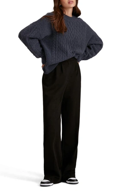 Favorite Daughter Oversize Cable Knit Sweater In Navy