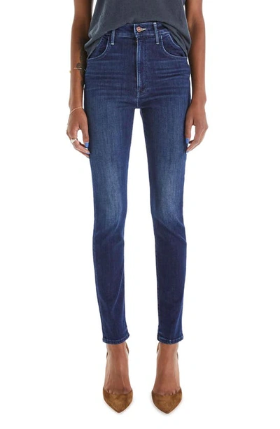 Mother The Stash Swooner Skinny Leg Raw Hem Ankle Jeans In Blue