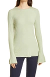 Capsule 121 The Polaris Ruffle Cuff Knit Top In Mint Water