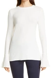 Capsule 121 The Polaris Ruffle Cuff Knit Top In Ivory