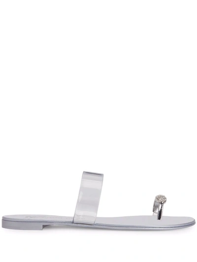 Giuseppe Zanotti Transparent Pvc Sandals In Silver