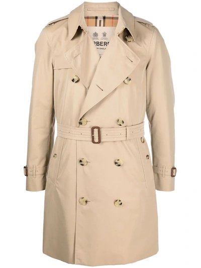 Burberry "medium Heritage Kensington Trench Coat In Beige