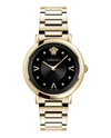 Versace Women's Pop Chic Lady Two-tone Ip Gold Stainless Steel Analog Bracelet Strap Watch In Black