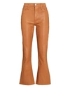 L Agence L'agence Kendra High Rise Cropped Flared Jeans In Noir Coated In Brown