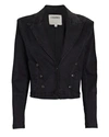 L'agence Dolly Cropped Double-breasted Blazer In Black