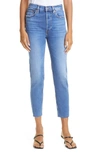 Re/done Originals High Waist Ankle Jeans In Indigo Storm