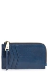 Hobo Kane Zip Around Leather Card Case In Sapphire