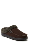 Dearfoams Brendan Microfiber Faux Fur Lined Clog Slipper In Coffee
