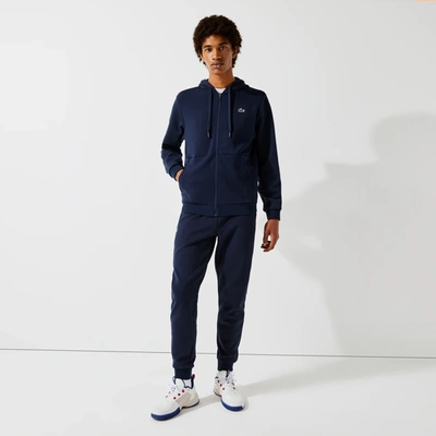Lacoste Sportsuit Zipped Monochrome Mesh Panel Sweatshirt - S - 3 In Blue