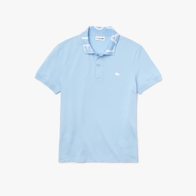 Lacoste Menâs Slim Fit Lettered Neck Light Breathable Piquã© Polo - Xl - 6 In Blue