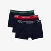 Lacoste Men's 3-pack Regular Fit Logo Waistband Boxer Briefs In Blue
