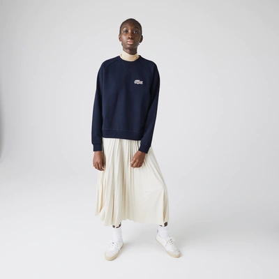 Lacoste X National Geographic Printed Croc Logo Sweatshirt In Navy