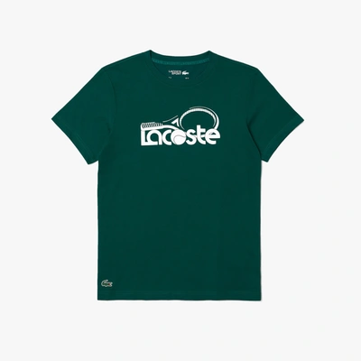 Lacoste Men's Sport Crew Neck Tennis Print Breathable T-shirt - Xxl - 7 In Green