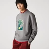 Lacoste Menâs Pennants L Badge Cotton Fleece Sweatshirt - L - 5 In Grey