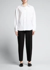 Vince Convertible Cotton Poplin Shirt In Optic White