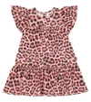 Molo Baby Carolle Leopard-print Cotton-blend Dress In Rose Jaguar