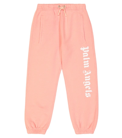 Palm Angels Kids' Girl's Classic Logo-print Sweatpants In Pink White