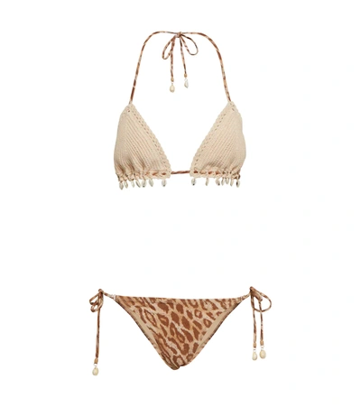 Zimmermann Tropicana Crochet And Leopard-print Bikini