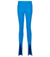 Attico Freja High-rise Techno Crêpe Pants In Turquoise